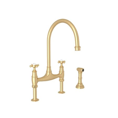 Georgian Era Bridge Kitchen Faucet With Side Spray